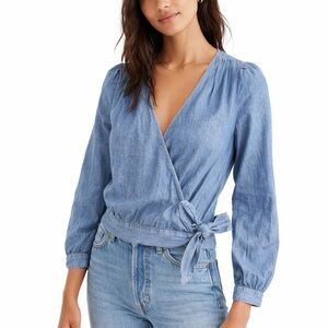 Madewell Chambray Wrap Top – Medium